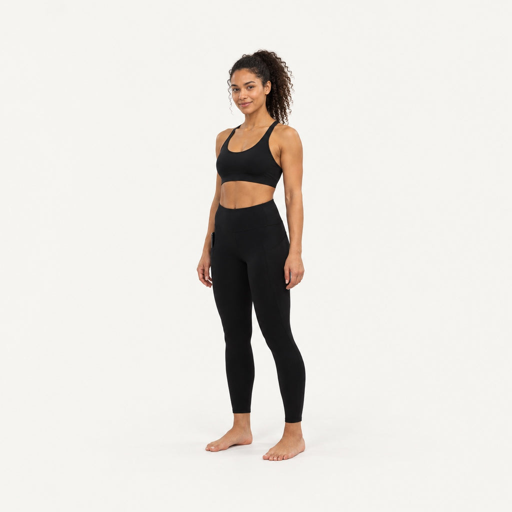High-Waisted Leggings with Side Pockets - full look
