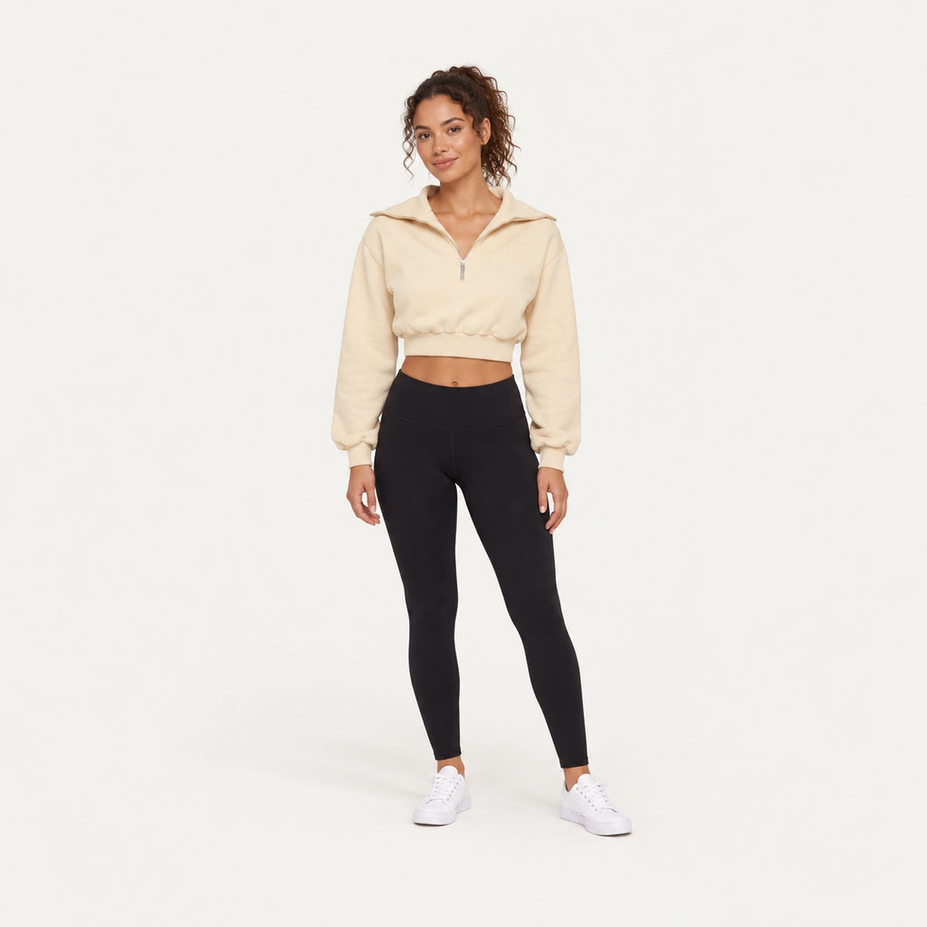 Half-Zip Crop Top or Layered Shorts - full look