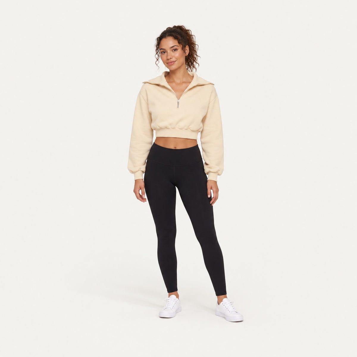 Half-Zip Crop Top or Layered Shorts - full look