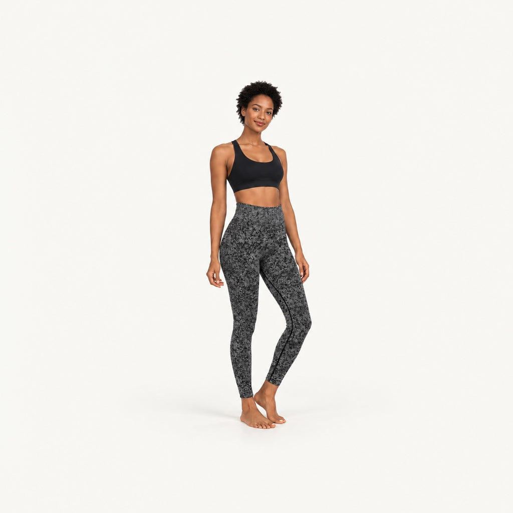 High-Waisted Heathered Leggings - full look