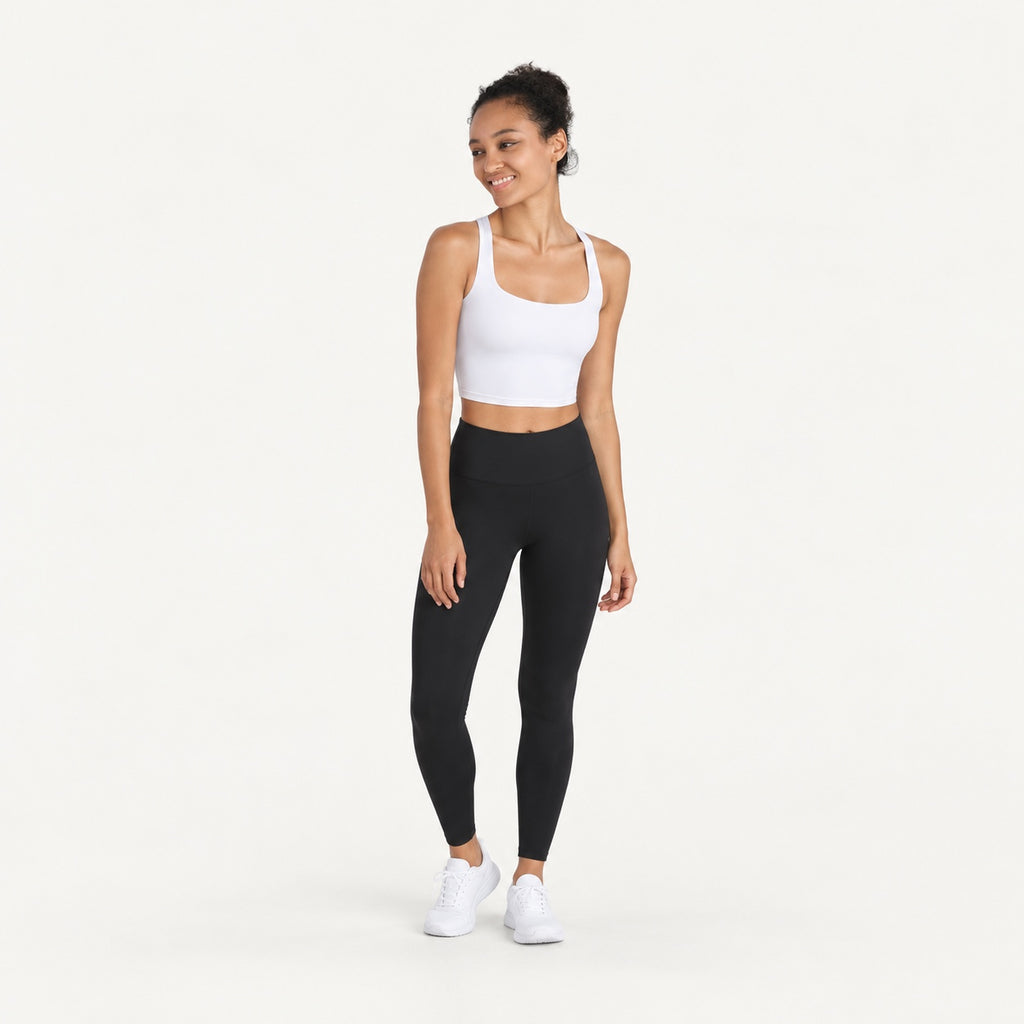 Cross-Back Crop Tank with Wide Straps - full look
