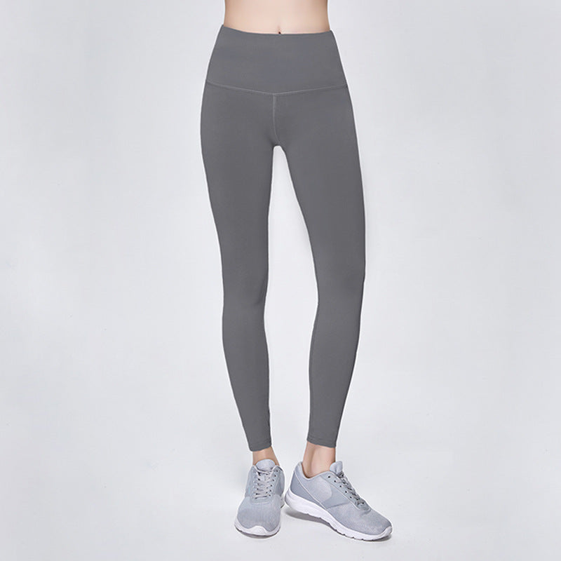 High-Waisted Ankle Leggings with Smooth Finish - Gray