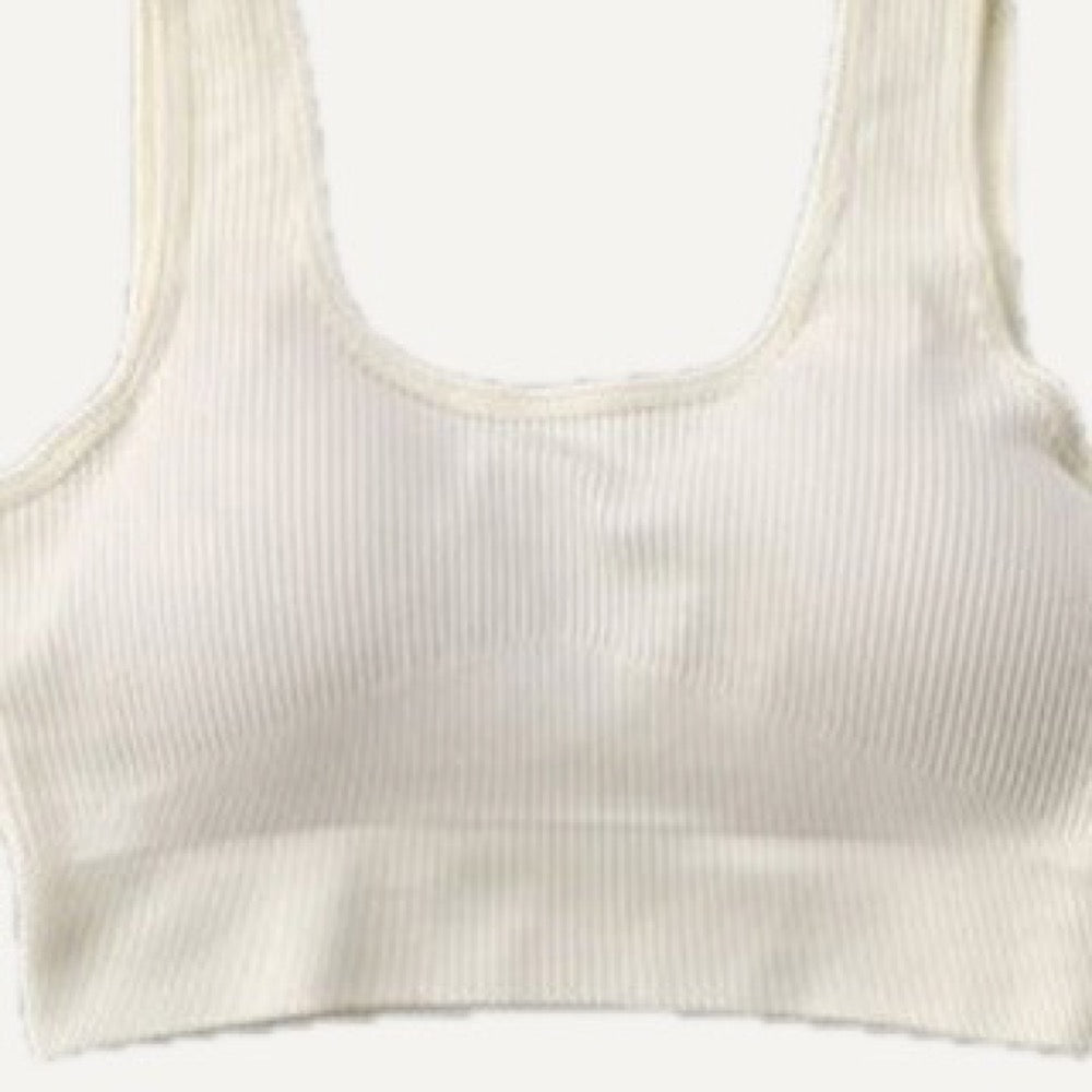Ribbed Crop Top and Bottoms Workout Set - detail