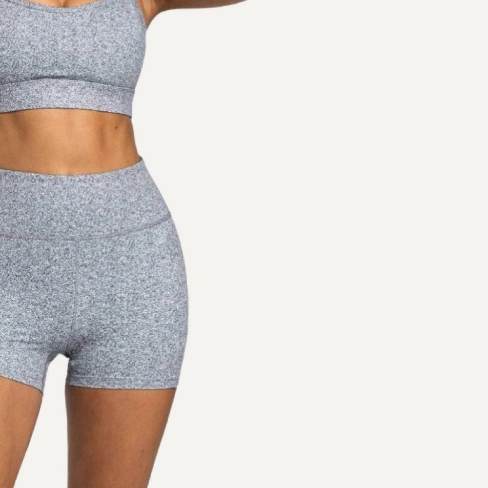 Scoop Neck Sports Bra and Fitted Shorts Set - detail