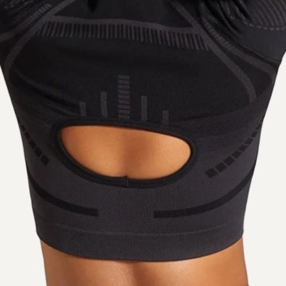 Keyhole-Back Crop Top with Leggings Set Options - detail