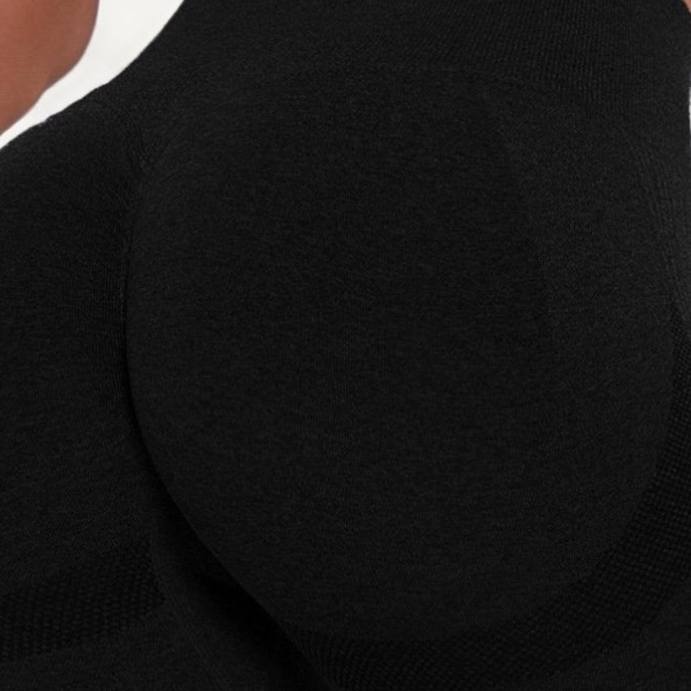 High-Waisted Heathered Biker Shorts - detail