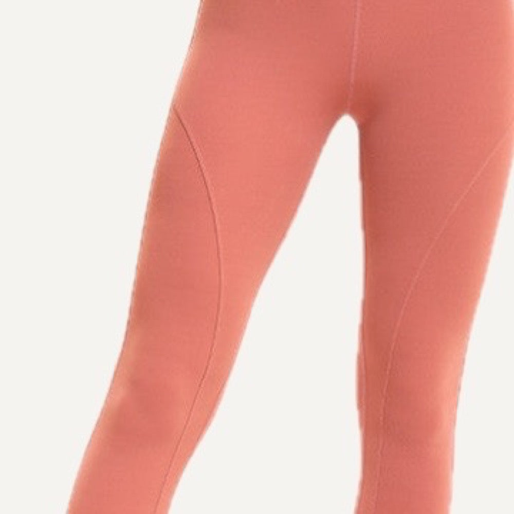 High-Waisted Leggings with Angled Thigh Seams - detail