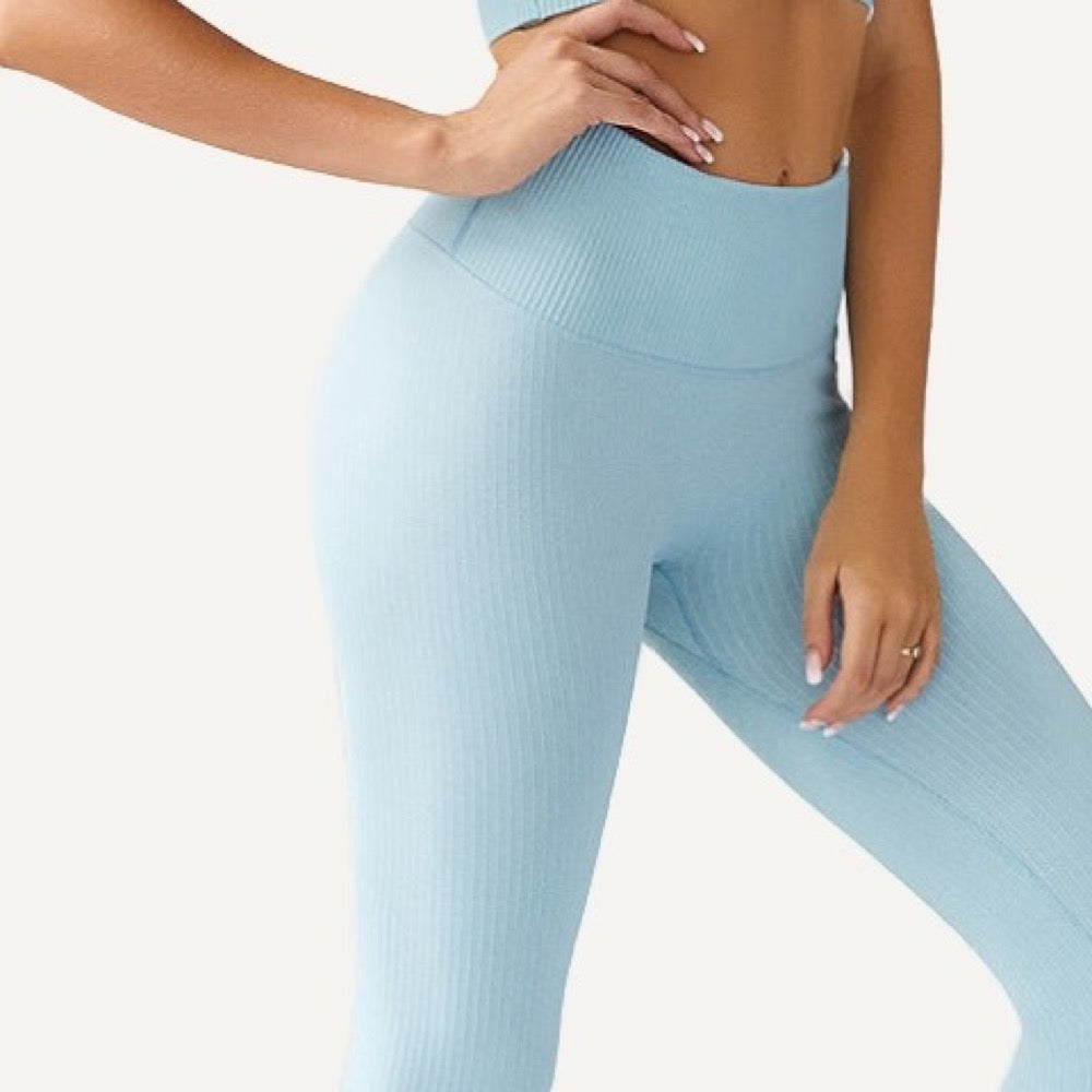 Ribbed High-Waisted Workout Leggings - detail