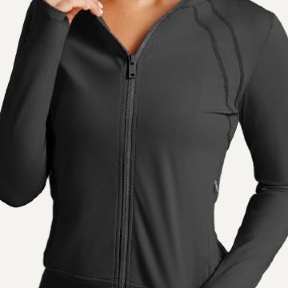Stand-Collar Zip-Up Workout Jacket - detail