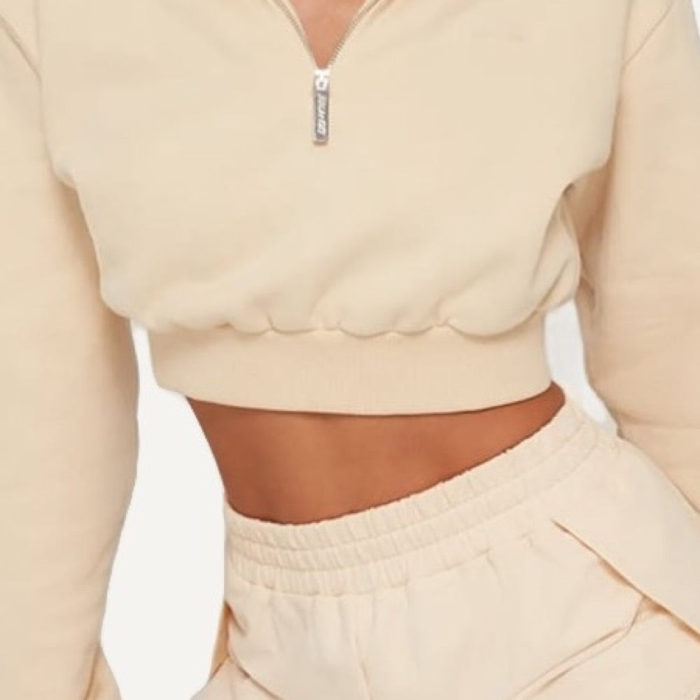 Half-Zip Crop Top or Layered Shorts - detail
